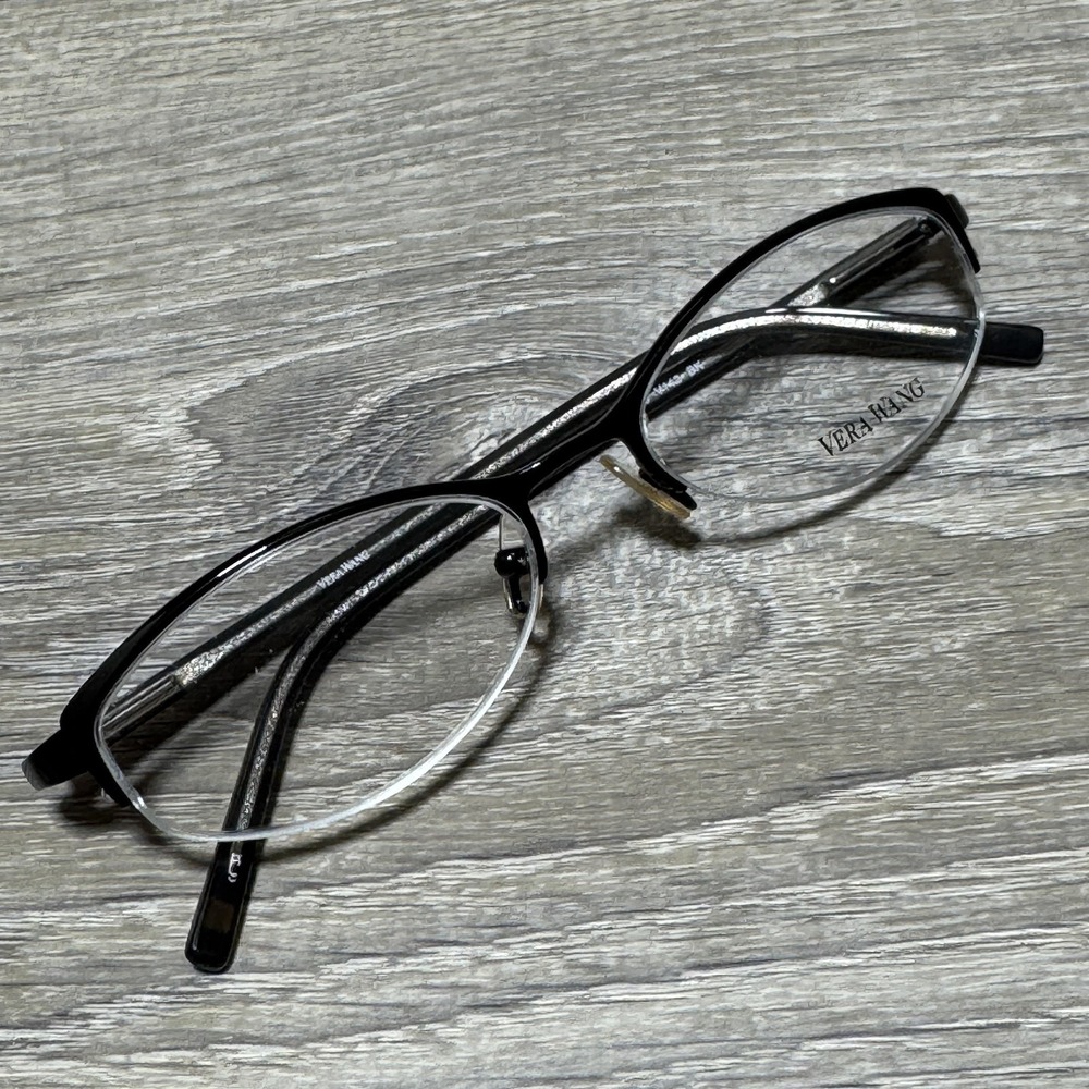 Vera Wang Eyeglasses Frames Black Semi Rimless V-142 BK 51-17-135 Womens Glasses